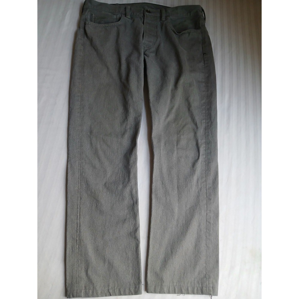 Ralph Lauren Jeans 33 Slim Straight Black Label Button Fly Grey Preppy Grunge
